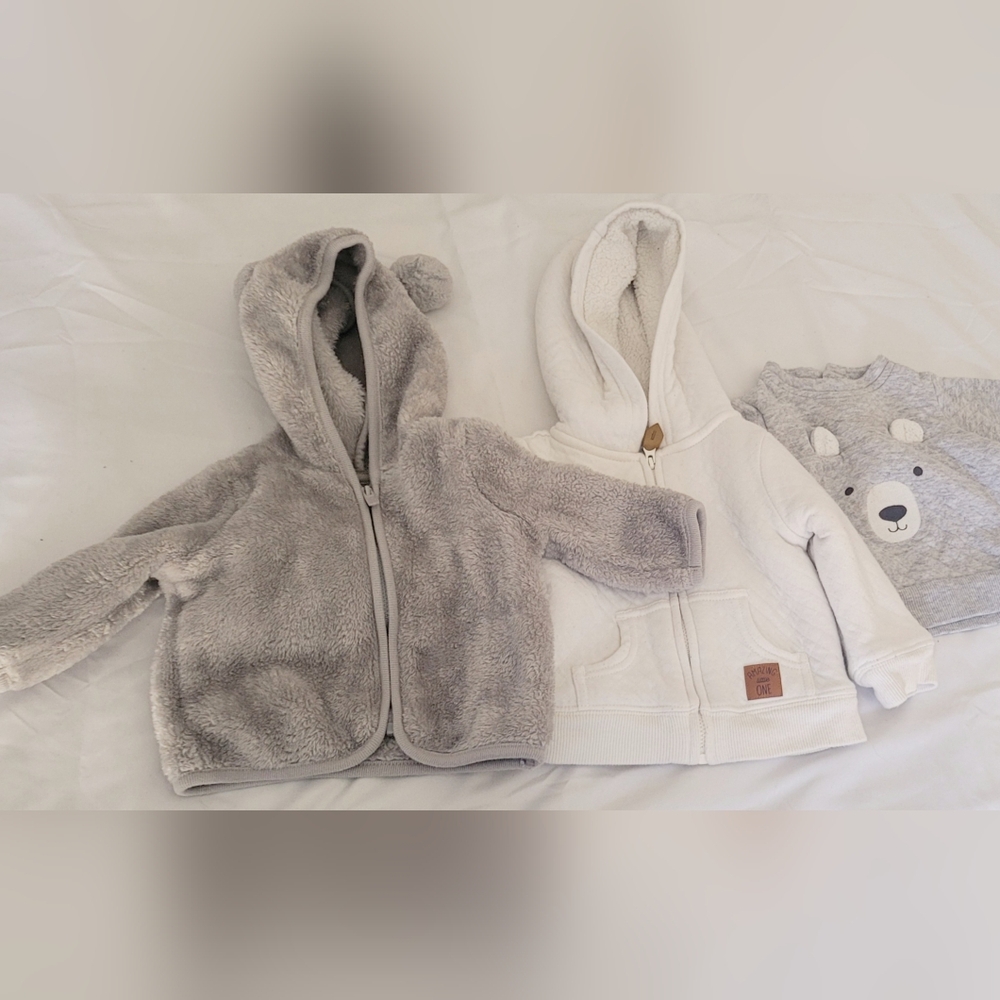 2 Carter's And 1 Unbranded ( Missing Inner-tag) Jacket Size 3-6 Months